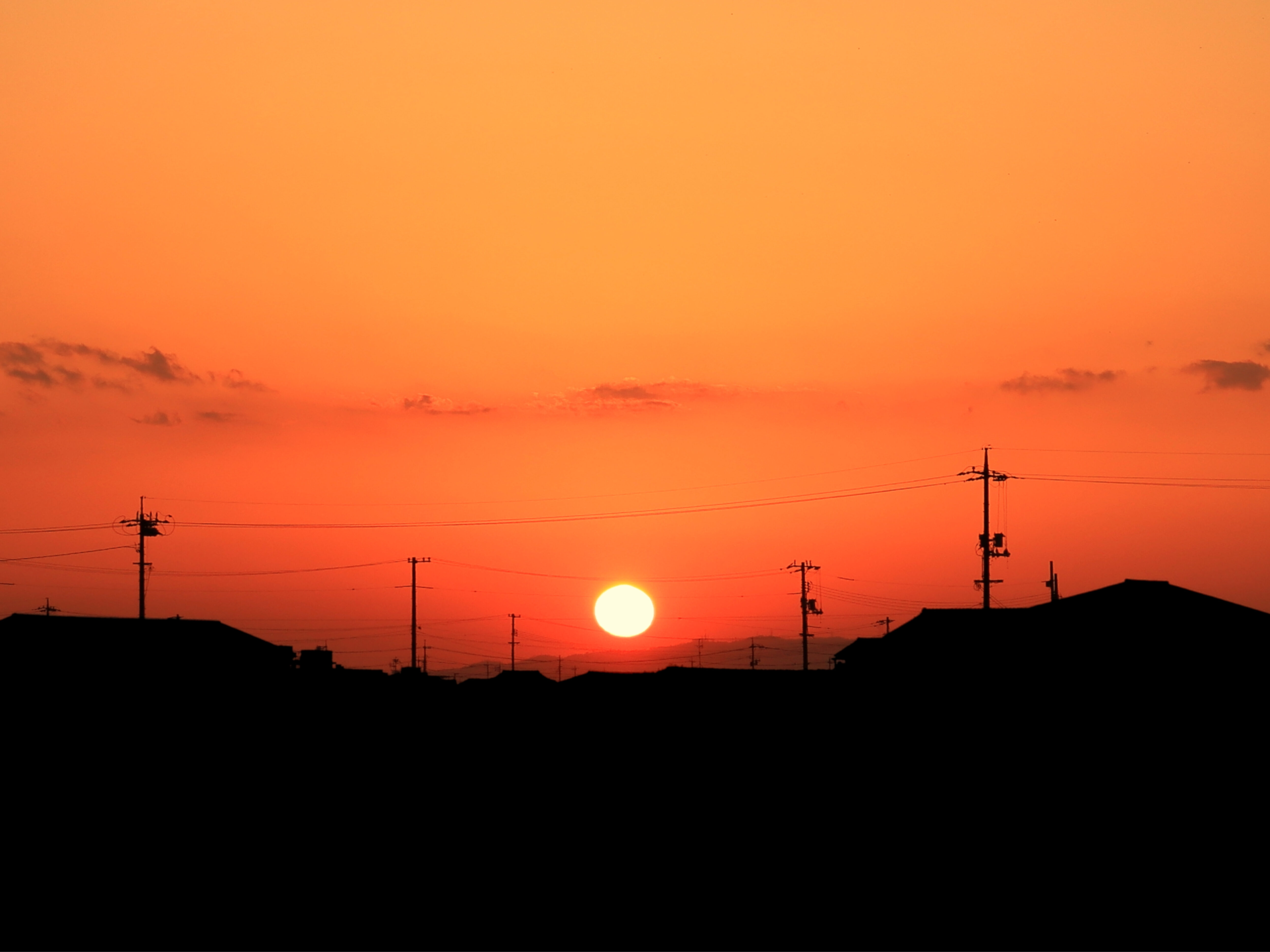 夕焼け空と町並み 1